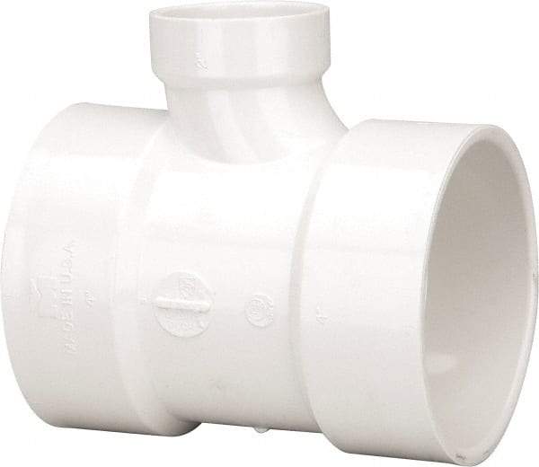 B&K Mueller - 4 x 4 x 2", PVC Drain, Waste & Vent Pipe Reducing Sanitary Tee - Hub x Hub x Hub - Top Tool & Supply