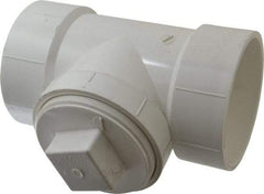 B&K Mueller - 4", PVC Drain, Waste & Vent Pipe Test Tee - Hub x Hub x CO with Plug - Top Tool & Supply