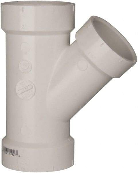 B&K Mueller - 2 x 2 x 1-1/2", PVC Drain, Waste & Vent Pipe 45 Wye - Hub x Hub x Hub - Top Tool & Supply