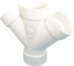 B&K Mueller - 3", PVC Drain, Waste & Vent Pipe 45 Double Wye - All Hub - Top Tool & Supply