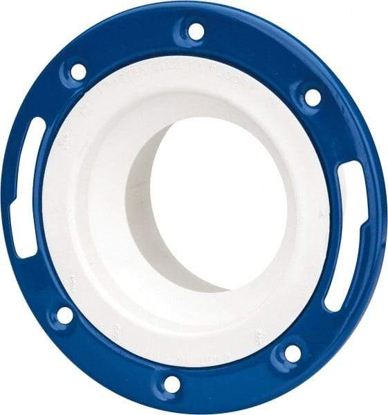 B&K Mueller - 4 x 3" Pipe, 7" OD, PVC Adjustable Closet Flange - 40° Max Working Temp, Hub End Connections - Top Tool & Supply