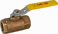 Apollo - 3/4" Pipe, Standard Port, Bronze Steam Service Ball Valve - 2 Piece, Inline - One Way Flow, FNPT x FNPT Ends, Lever Handle, 600 WOG, 250 WSP - Top Tool & Supply