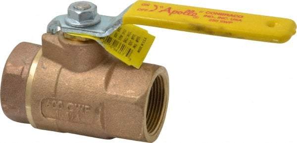 Apollo - 1-1/4" Pipe, Standard Port, Bronze Steam Service Ball Valve - 2 Piece, Inline - One Way Flow, FNPT x FNPT Ends, Lever Handle, 600 WOG, 250 WSP - Top Tool & Supply