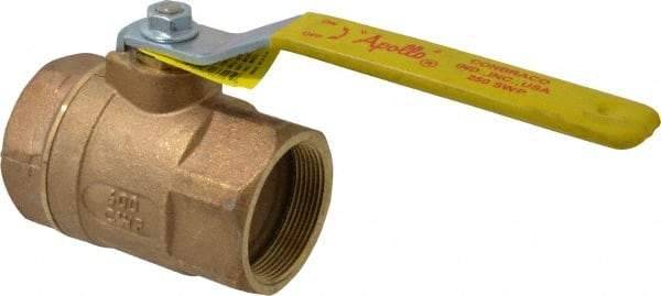 Apollo - 2" Pipe, Standard Port, Bronze Steam Service Ball Valve - 2 Piece, Inline - One Way Flow, FNPT x FNPT Ends, Lever Handle, 600 WOG, 250 WSP - Top Tool & Supply