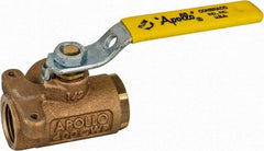 Apollo - 1/2" Pipe, Standard Port, Bronze Standard Ball Valve - Three Way, FNPT x FNPT x FNPT Ends, Lever Handle, 400 WOG - Top Tool & Supply