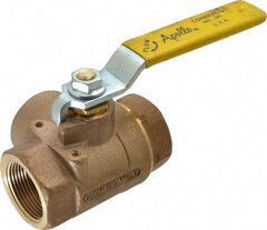 Apollo - 1-1/4" Pipe, Large Port, Bronze Standard Ball Valve - Three Way, FNPT x FNPT x FNPT Ends, Lever Handle, 400 WOG - Top Tool & Supply