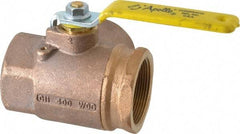 Apollo - 2" Pipe, Large Port, Bronze Standard Ball Valve - Three Way, FNPT x FNPT x FNPT Ends, Lever Handle, 400 WOG - Top Tool & Supply