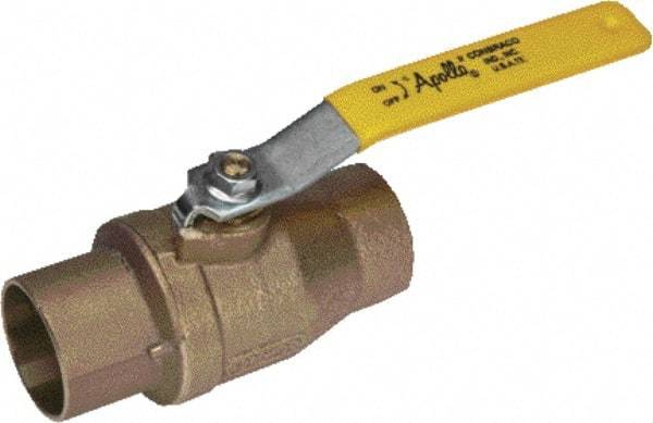 Apollo - 2" Pipe, Standard Port, Bronze Standard Ball Valve - 2 Piece, Inline - One Way Flow, Soldered x Soldered Ends, Lever Handle, 600 WOG, 125 WSP - Top Tool & Supply