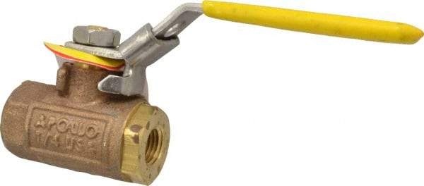 Apollo - 1/4" Pipe, Bronze Standard Ball Valve - 2 Piece, Inline - One Way Flow, FNPT x FNPT Ends, Locking Lever Handle, 600 WOG - Top Tool & Supply