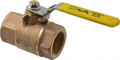 Apollo - 1-1/2" Pipe, Bronze Standard Ball Valve - 2 Piece, Inline - One Way Flow, FNPT x FNPT Ends, Locking Lever Handle, 600 WOG - Top Tool & Supply