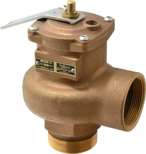 Conbraco - 2" Inlet, 2" Outlet, High Capacity Steam Relief Valve - 15 Max psi, Bronze, 3,150 Lb per Hour - Top Tool & Supply