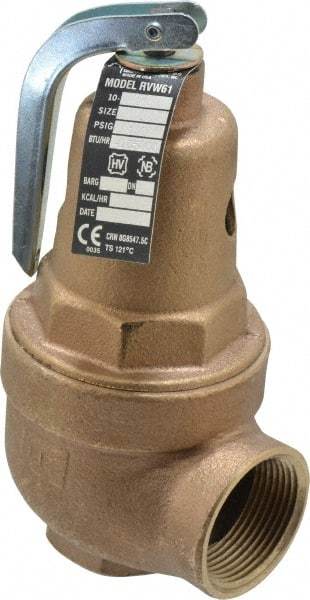 Conbraco - 1" Inlet, 1-1/4" Outlet, ASME Section IV Safety Relief Valve - 100 Max psi, Bronze, 4,105,000 BTUs - Top Tool & Supply