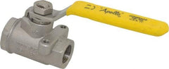 Apollo - 3/8" Pipe, Stainless Steel Standard Ball Valve - 2 Piece, Inline - One Way Flow, FNPT x FNPT Ends, Lever Handle, 2,000 WOG, 150 WSP - Top Tool & Supply