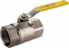 Apollo - 2" Pipe, Stainless Steel Standard Ball Valve - 2 Piece, Inline - One Way Flow, FNPT x FNPT Ends, Lever Handle, 1,500 WOG, 150 WSP - Top Tool & Supply