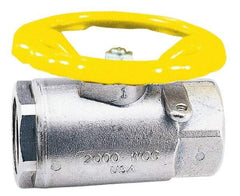 Apollo - 1-1/2" Pipe, Stainless Steel Standard Ball Valve - 2 Piece, Inline - One Way Flow, FNPT x FNPT Ends, Round Wheel Handle, 1,500 WOG, 150 WSP - Top Tool & Supply