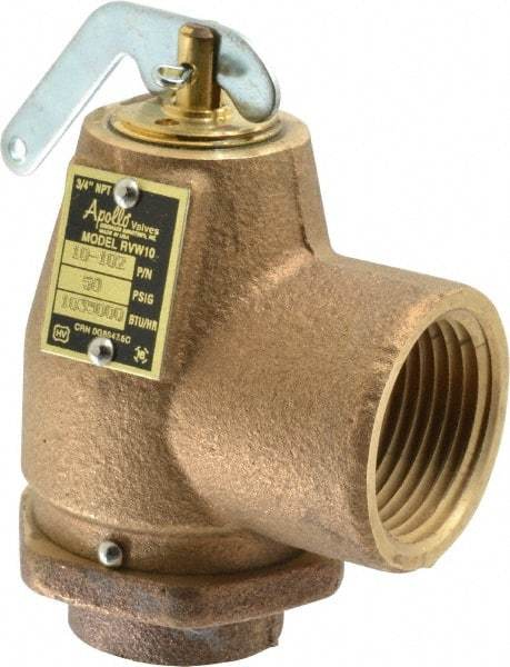 Conbraco - 3/4" Inlet, 1" Outlet, ASME Safety Relief Valve - 50 Max psi, Bronze, 1,035,000 BTUs - Top Tool & Supply