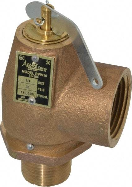 Conbraco - 3/4" Inlet, 1" Outlet, ASME Safety Relief Valve - 30 Max psi, Bronze, 710,000 BTUs - Top Tool & Supply