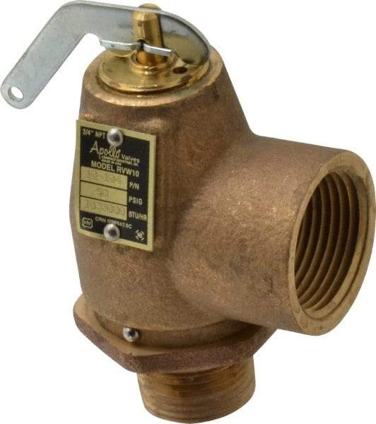 Conbraco - 3/4" Inlet, 1" Outlet, ASME Safety Relief Valve - 50 Max psi, Bronze, 1,035,000 BTUs - Top Tool & Supply