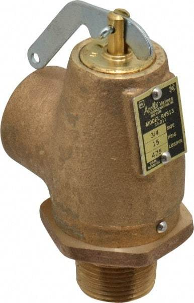 Conbraco - 3/4" Inlet, 3/4" Outlet, ASME Low Pressure Steam Heating Relief Valve - 15 Max psi, Bronze, 475 Lb per Hour - Top Tool & Supply