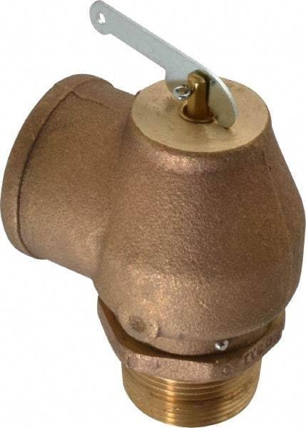 Conbraco - 1-1/4" Inlet, 1-1/2" Outlet, ASME Low Pressure Steam Heating Relief Valve - 15 Max psi, Bronze, 1,200 Lb per Hour - Top Tool & Supply