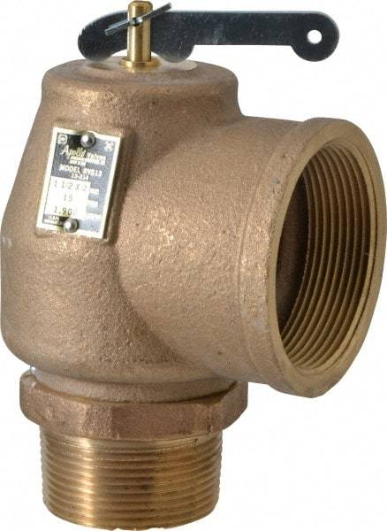 Conbraco - 1-1/2" Inlet, 2" Outlet, ASME Low Pressure Steam Heating Relief Valve - 15 Max psi, Bronze, 1,900 Lb per Hour - Top Tool & Supply