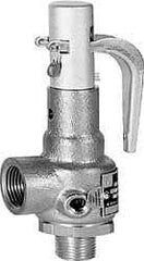 Conbraco - 1-1/4" Inlet, 1-1/2" Outlet, High Pressure Safety Relief Valve - 50 Max psi, Bronze, 1,658 Lb per Hour - Top Tool & Supply