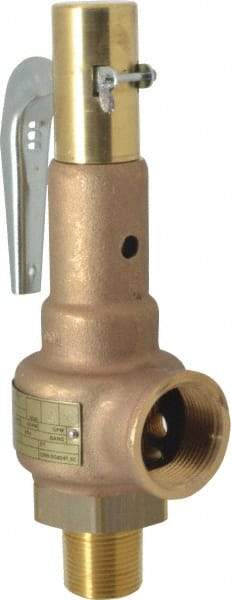 Conbraco - 1" Inlet, 1-1/4" Outlet, High Pressure Safety Relief Valve - 125 Max psi, Bronze, 2,189 Lb per Hour - Top Tool & Supply