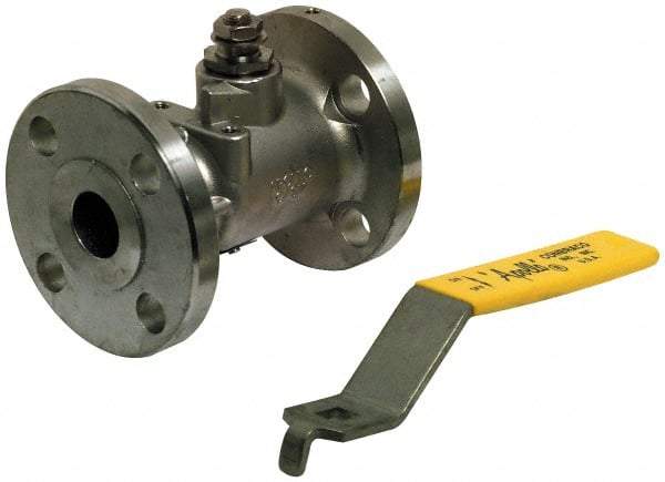 Apollo - 8" Pipe, Full Port, Carbon Steel Standard Ball Valve - Inline - One Way Flow, Flanged x Flanged Ends, Lever with Gear Operator Handle, 285 WOG, 150 WSP - Top Tool & Supply