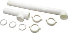 Federal Process - 1-1/2 Outside Diameter, Two Sink Traps with End Outlet - 16 Inch Long, White, Polypropylene - Top Tool & Supply