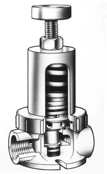 Simtech - 1-1/2" Pipe, MPT End Connection, PVC Pressure Regulating Valve - EPDM Seal, 160 psi Inlet Pressure, 10 to 15 psi Working Pressure - Top Tool & Supply