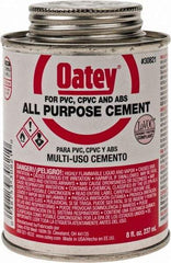 Oatey - 8 oz All-Purpose Medium Bodied Cement - Clear, Use with ABS, PVC & CPVC up to 6" Diam - Top Tool & Supply