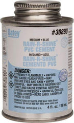 Oatey - 4 oz Medium Bodied Cement - Blue, Use with PVC up to 6" Diam - Top Tool & Supply