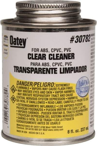 Oatey - 8 oz All-Purpose Cleaner - Clear, Use with ABS, PVC & CPVC For All Diameters - Top Tool & Supply