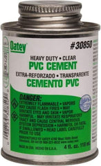 Oatey - 4 oz Heavy Duty Cement - Clear, Use with PVC up to 12" Diam - Top Tool & Supply