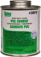 Oatey - 16 oz Heavy Duty Cement - Clear, Use with PVC up to 12" Diam - Top Tool & Supply