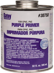 Oatey - 32 oz All Purpose Primer/Cleaner - Purple, Use with PVC & CPVC - Top Tool & Supply