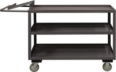 Durham - 1,200 Lb Capacity, 30" Wide x 60" Long x 37-5/8" High Order Picking Cart - 3 Shelf, Steel, 2 Rigid/2 Swivel Casters - Top Tool & Supply