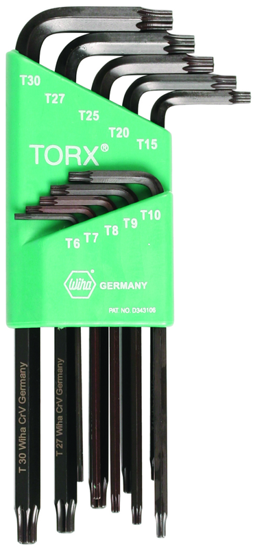 10 Piece - T6; T7; T8; T9; T10; T15; T20; T25; T27; T30 MagicRing® Screw Holding - Torx Long Arm L-Key Set - Top Tool & Supply