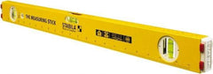 Stabila - 24" Long 3 Vial Spirit Level - Aluminum, Yellow, 2 Plumb & 1 Level Vials - Top Tool & Supply