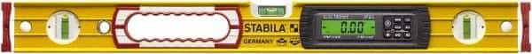 Stabila - 24" Long 3 Vial Box Beam Level - Aluminum, Yellow, 2 Plumb & 1 Level Vials - Top Tool & Supply