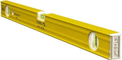 Stabila - 24" Long 3 Vial Box Beam Level - Aluminum, Yellow, 2 Plumb & 1 Level Vials - Top Tool & Supply