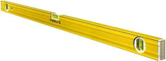 Stabila - 48" Long 3 Vial Box Beam Level - Aluminum, Yellow, 2 Plumb & 1 Level Vials - Top Tool & Supply