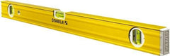 Stabila - 24" Long 3 Vial Box Beam Level - Aluminum, Yellow, 2 Plumb & 1 Level Vials - Top Tool & Supply