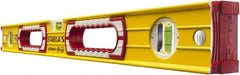 Stabila - 24" Long 3 Vial Box Beam Level - Aluminum, Yellow, 2 Plumb & 1 Level Vials - Top Tool & Supply