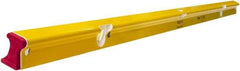 Stabila - 72" Long 3 Vial R-Beam Level - Aluminum, Yellow, 2 Plumb & 1 Level Vials - Top Tool & Supply