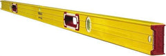 Stabila - 72" Long 3 Vial Box Beam Level - Aluminum, Yellow, 2 Plumb & 1 Level Vials - Top Tool & Supply