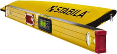 Stabila - 48" Long 3 Vial Box Beam Level - Aluminum, Yellow, 2 Plumb & 1 Level Vials - Top Tool & Supply