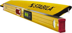 Stabila - Magnetic 48" Long 3 Vial Box Beam Level - Aluminum, Yellow, 2 Plumb & 1 Level Vials - Top Tool & Supply