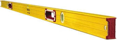 Stabila - 78" Long 3 Vial Box Beam Level - Aluminum, Yellow, 2 Plumb & 1 Level Vials - Top Tool & Supply