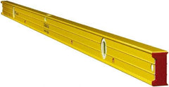 Stabila - Magnetic 72" Long 3 Vial Box Beam Level - Aluminum, Yellow, 2 Plumb & 1 Level Vials - Top Tool & Supply